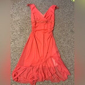 Vintage Studio Y Vibrant Coral High Low Dress